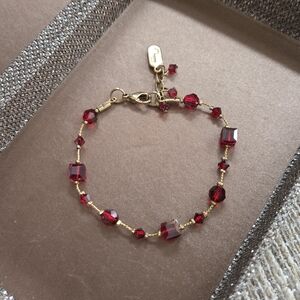 Dabby Reid Gold Red Bead Bracelet